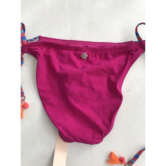 Nanette Lepore Vamp Side Ties Tassel String Bikini Bottom - Picture 3 of 8